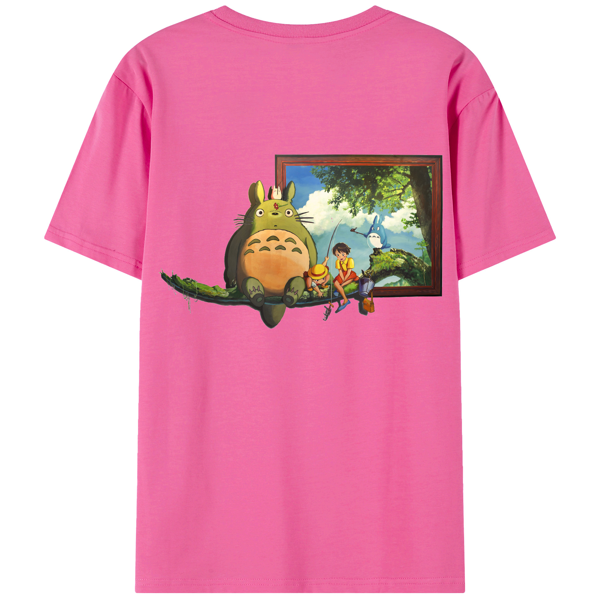 （画像用） となりのトトロ 草壁メイ 草壁サツキ My Neighbor Totoro Satsuki Kusakabe Mei Kusakabe レディース半袖Tシャツ(バックプリント)